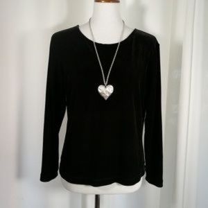BCBGMaxAzria Black Velvet Top Size Small